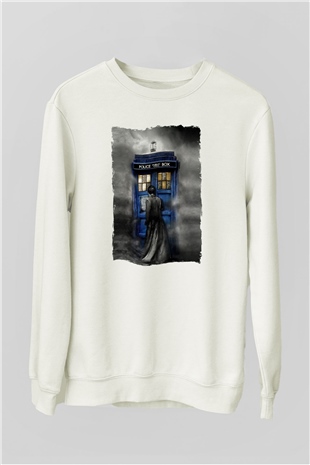 Doctor Who Beyaz Unisex Sweatshirt