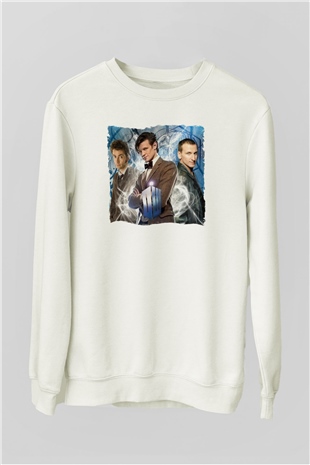 Doctor Who Beyaz Unisex Sweatshirt