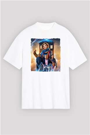 Doctor Who Beyaz Oversize Tişört Oversize T-shirt