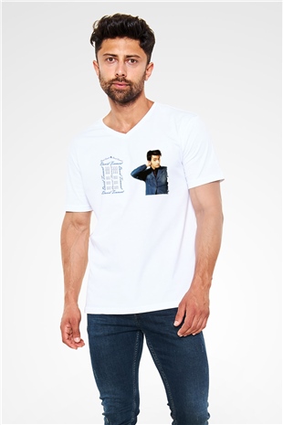 Doctor Who Beyaz Unisex V Yaka Tişört