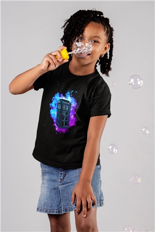 Doctor Who Siyah Unisex Çocuk Tişört