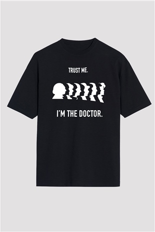 Doctor Who Siyah Unisex Oversize Tişört T-Shirt