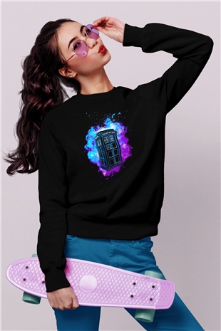 Doctor Who Siyah Unisex Sweatshirt