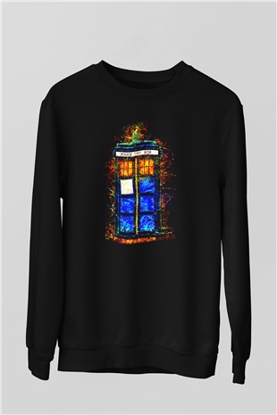 Doctor Who Siyah Unisex Sweatshirt