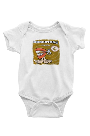 Dog Eat Dog Baskılı Unisex Beyaz Bebek Body - Zıbın
