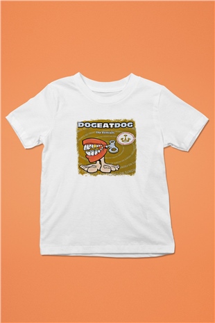 Dog Eat Dog Baskılı Unisex Beyaz Çocuk Tişört