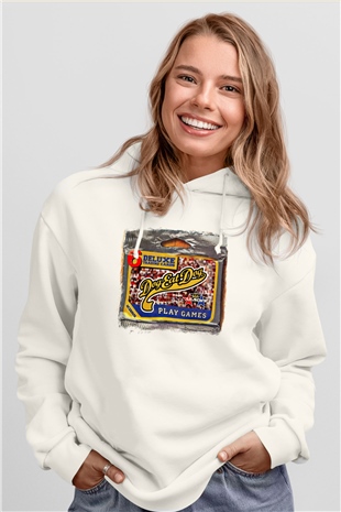 Dog Eat Dog Baskılı Unisex Beyaz Hoodie