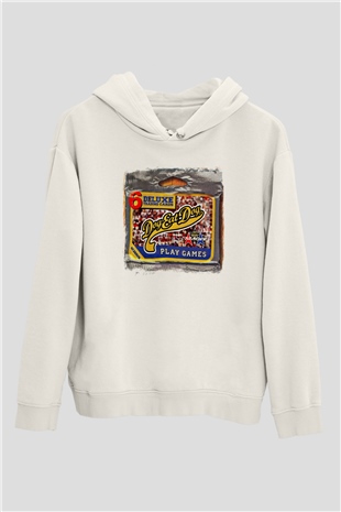 Dog Eat Dog Baskılı Unisex Beyaz Hoodie