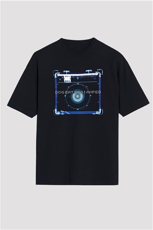 Dog Eat Dog Baskılı Unisex Siyah Oversize Tişört