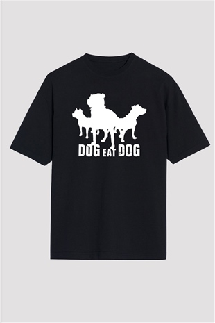 Dog Eat Dog Siyah Oversize Tişört Oversize T-shirt - TişörtFabrikası