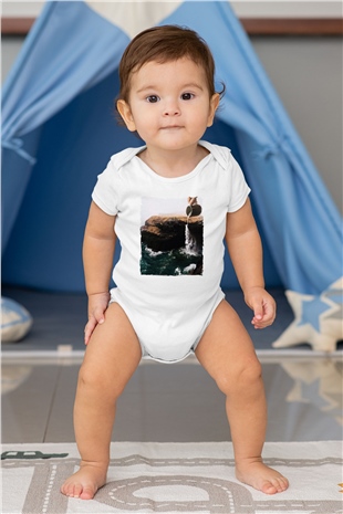 Doğa Manipülasyon BaskılıBeyaz  Bebek Body - Zıbın