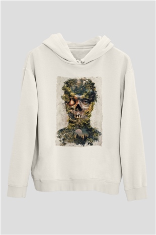 Doğa ve KurukafaBeyaz  Unisex Hoodie