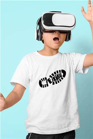 Doğa Yürüyüşü Baskılı Unisex Beyaz Çocuk Tişört - Tshirt