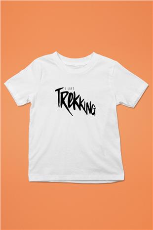 Doğa Yürüyüşü Baskılı Unisex Beyaz Çocuk Tişört - Tshirt