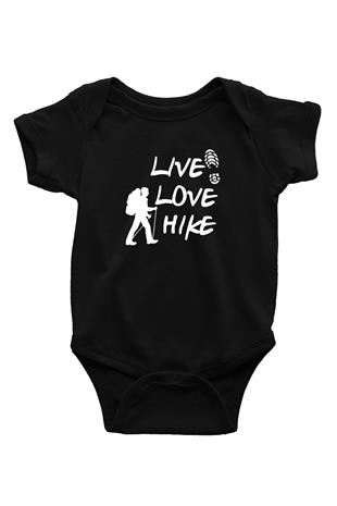 Doğa Yürüyüşü - Trekking Baskılı Unisex Siyah Bebek Body - Zıbın