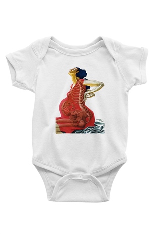 Doğum uzmanı Baskılı Beyaz Unisex Bebek Body - Zıbın