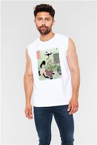 Doğum uzmanı Beyaz Unisex Kolsuz Tişört