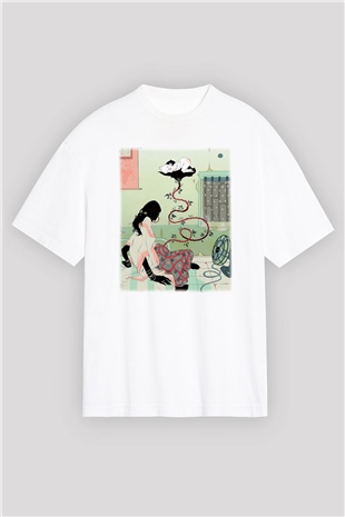 Doğum uzmanı Beyaz Unisex Oversize Tişört T-Shirt