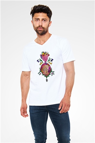 Doğum uzmanı Beyaz Unisex V Yaka Tişört
