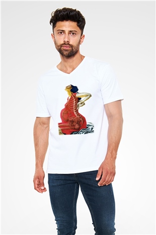 Doğum uzmanı Beyaz Unisex V Yaka Tişört T-Shirt