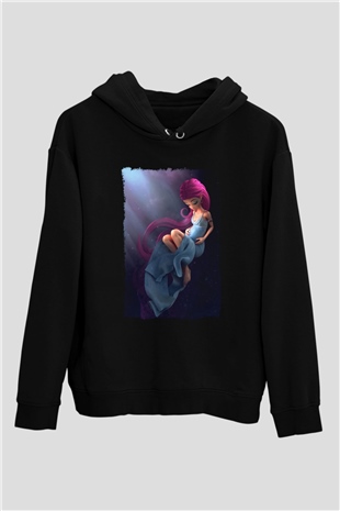 Doğum uzmanı Siyah Unisex Kapüşonlu Sweatshirt