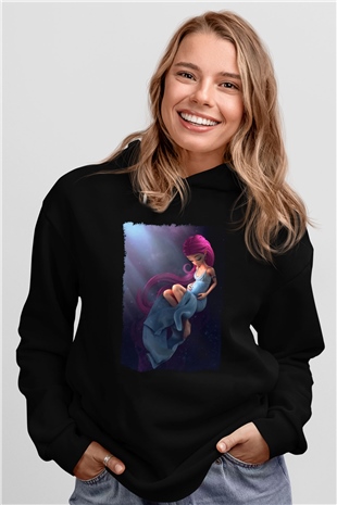 Doğum uzmanı Siyah Unisex Kapüşonlu Sweatshirt