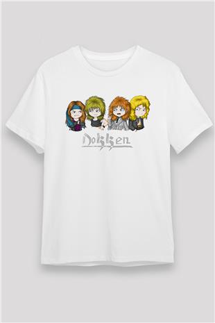Dokken Baskılı Unisex Beyaz Tişört - Tshirt