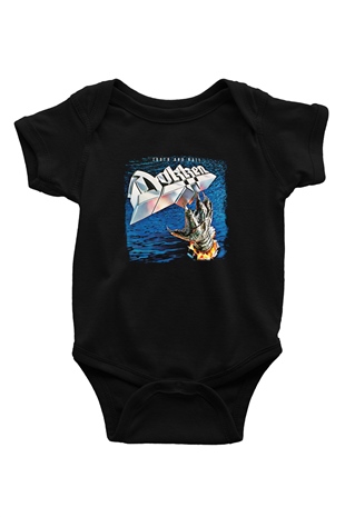 Dokken Baskılı Unisex Siyah Bebek Body - Zıbın