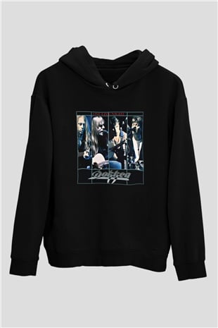 Dokken Baskılı Unisex Siyah Hoodie