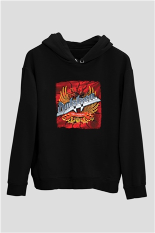 Dokken Baskılı Unisex Siyah Hoodie
