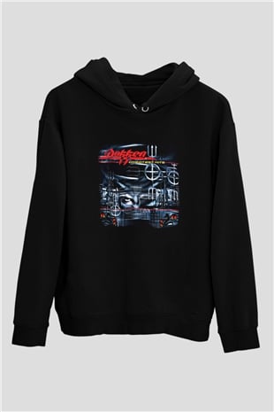 Dokken Baskılı Unisex Siyah Hoodie