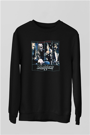 Dokken Baskılı Unisex Siyah Sweatshirt