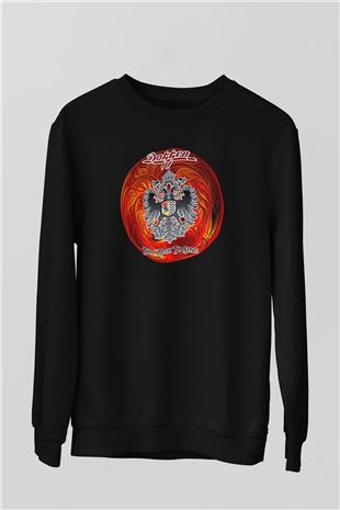 Dokken Baskılı Unisex Siyah Sweatshirt