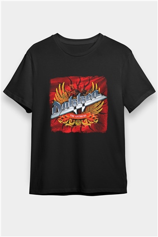 Dokken Baskılı Unisex Siyah Tişört