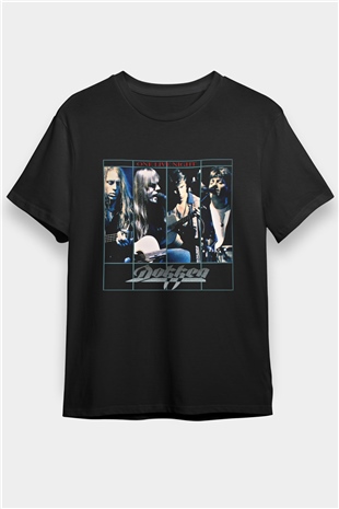 Dokken Baskılı Unisex Siyah Tişört