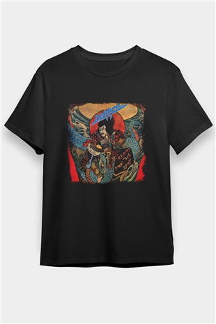 Dokken Baskılı Unisex Siyah Tişört
