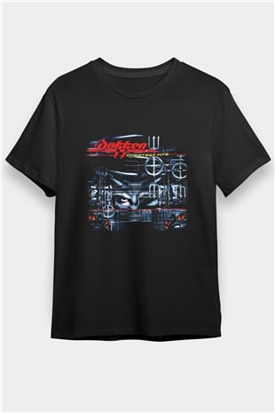 Dokken Baskılı Unisex Siyah Tişört