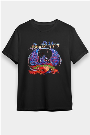 Dokken Baskılı Unisex Siyah Tişört - Tshirt