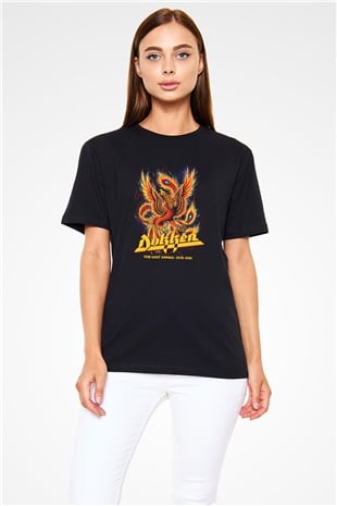 Dokken Baskılı Unisex Siyah Tişört - Tshirt