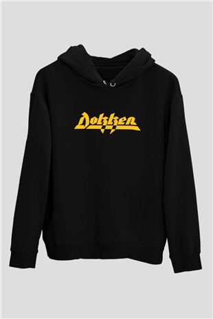 Dokken Siyah Unisex Kapüşonlu Sweatshirt
