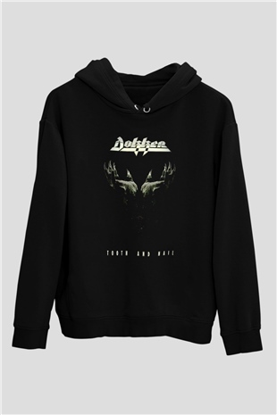 Dokken Siyah Unisex Kapüşonlu Sweatshirt