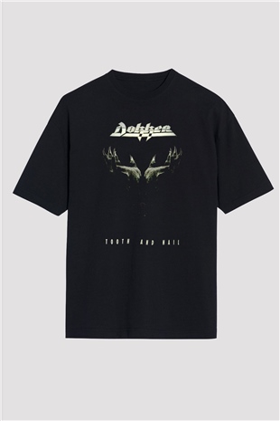 Dokken Siyah Oversize Tişört Oversize T-shirt - TişörtFabrikası