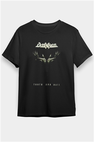 Dokken Siyah Unisex Tişört T-Shirt - TişörtFabrikası