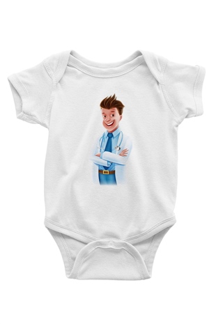 Doktor Baskılı Beyaz Unisex Bebek Body - Zıbın