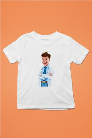 Doktor Baskılı Beyaz Unisex Çocuk Tişört