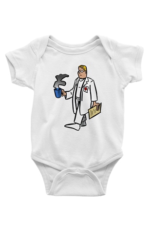 Doktor Beyaz Bebek Body - Zıbın