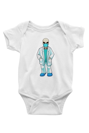 Doktor Beyaz Bebek Body - Zıbın