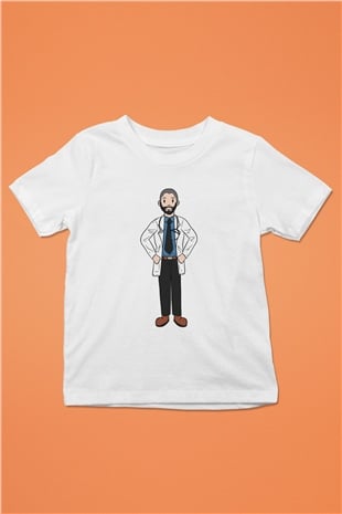 Doktor Beyaz Unisex Çocuk Tişört