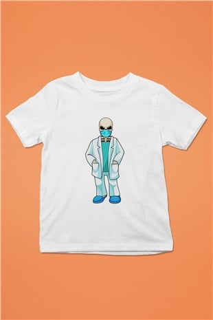 Doktor Beyaz Unisex Çocuk Tişört