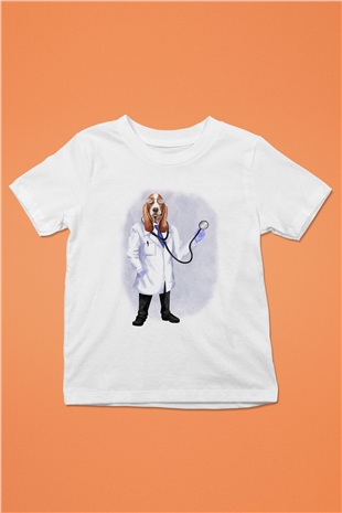 Doktor Beyaz Unisex Çocuk Tişört
